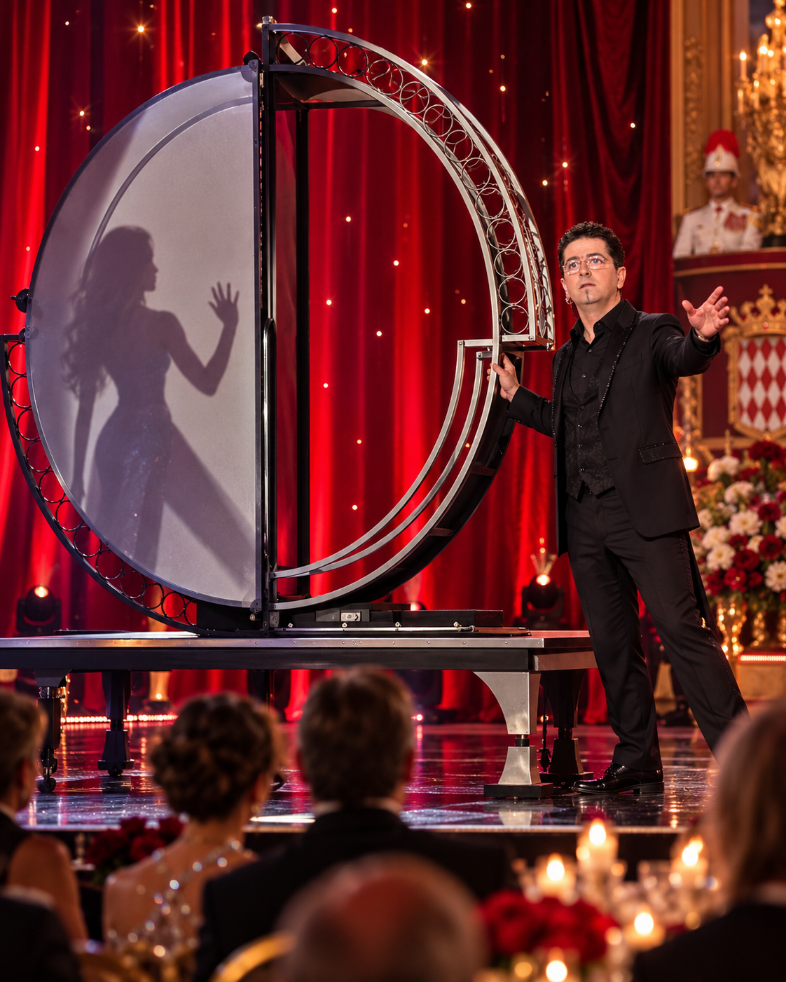 Pierre Ruby sur scène lors d’un gala princier à Monaco